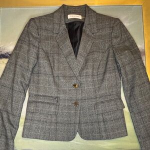Calvin Klein Women's Charcoal Plaid Blazer Size 6